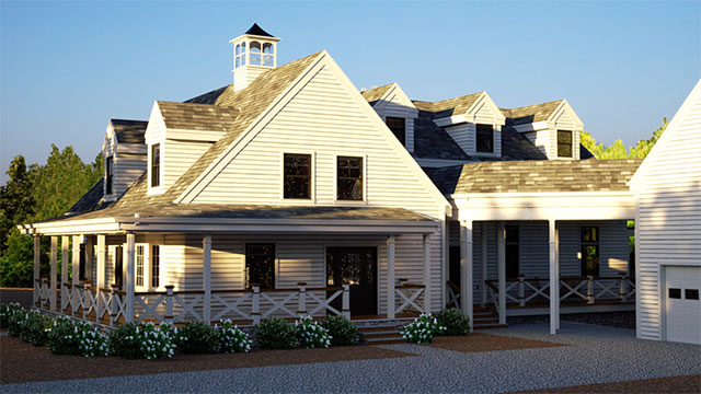 Exterior of a Farmhouse addition in Feeding Hills, Massachusetts