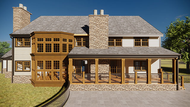 Rendering of Craftsman Style House in Middlefield, Connecticut