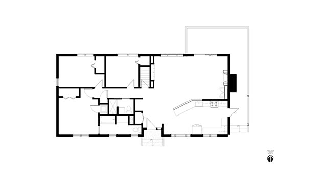 Floor plan of a renovation in Niantic, Connecticut