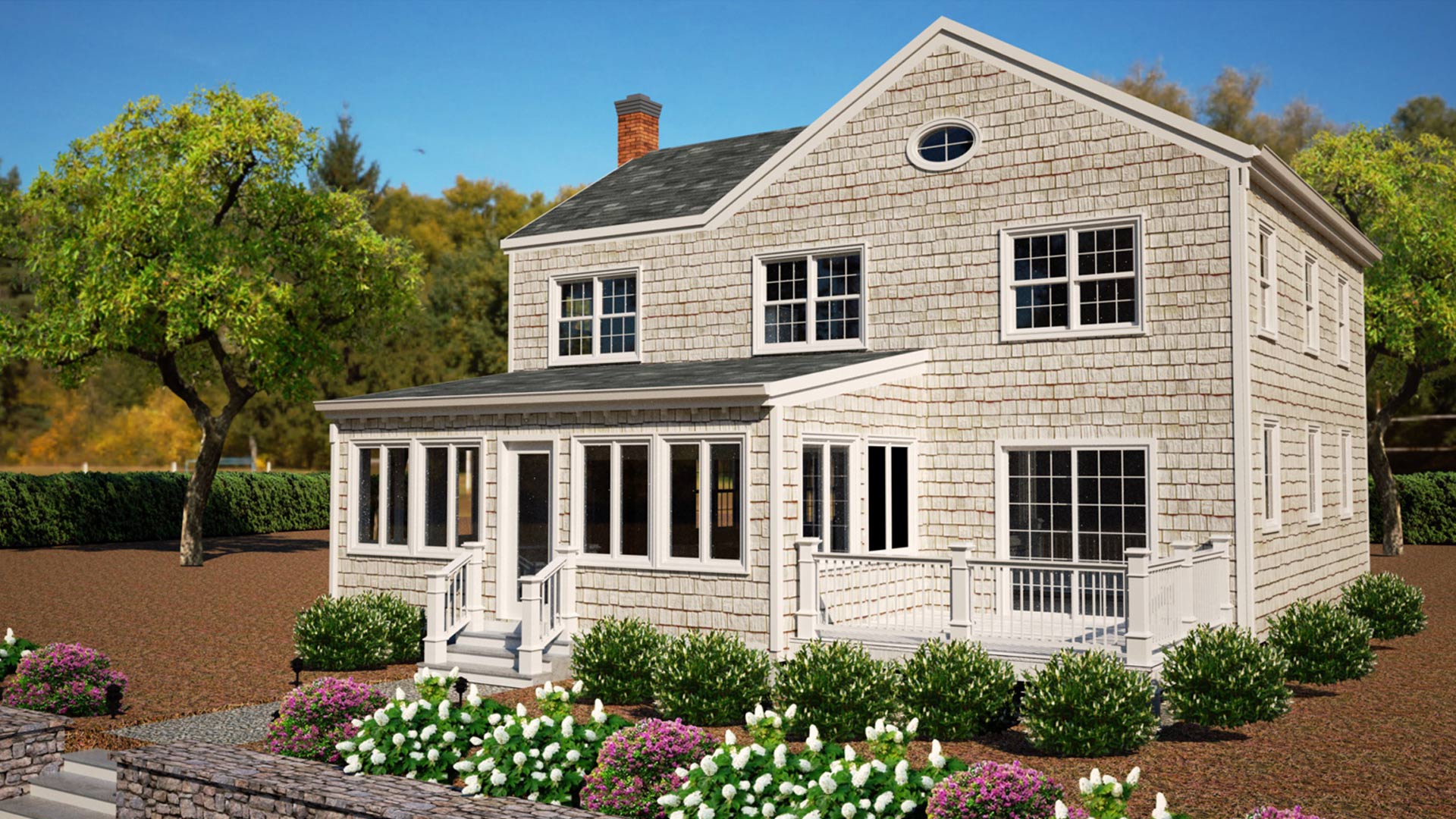 Exterior rendering of a Beach house in Niantic, Connecticut