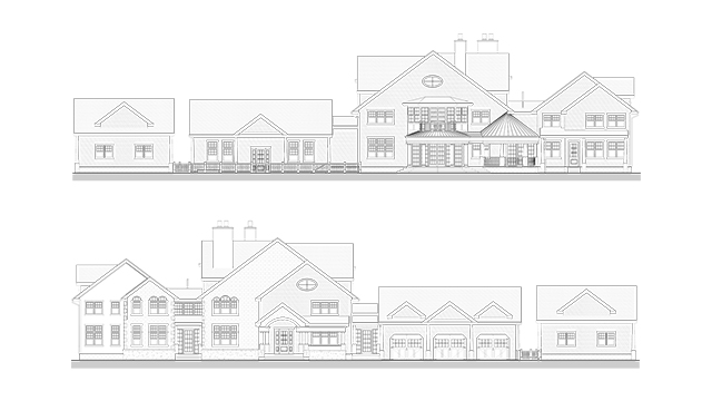 Rendering of Richardsonian Revival Style House in Greenwich, Connecticut