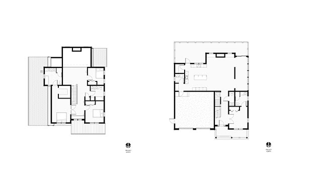 Floor plan of a Craftsman style house in Simsbury, Connecticut