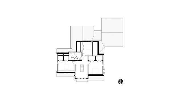 Second Floor plan of a Cape house in Windsor, Connecticut