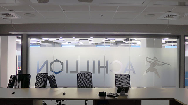 Interior of Achillion Pharmaceuticals, a corporate interiors project in New Haven, Connecticut