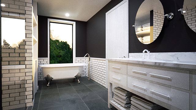 Interior rendering of a bathroom in Bridgeport, Connecticut