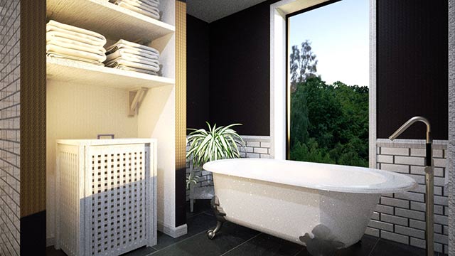 Interior rendering of a bathroom in Bridgeport, Connecticut