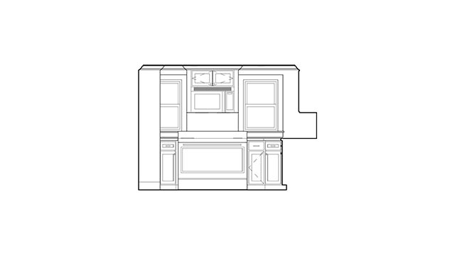 Interior elevation of a kitchen in Fairfield, Connecticut