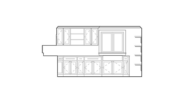 Interior elevation of a kitchen in Fairfield, Connecticut