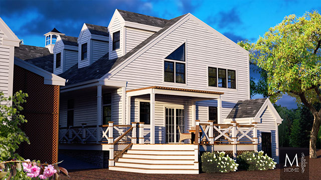 Exterior of a Farmhouse addition in Feeding Hills, Massachusetts