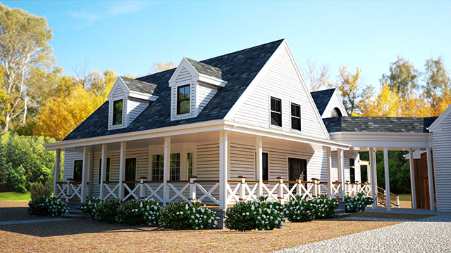 Exterior of a Farmhouse addition in Feeding Hills, Massachusetts