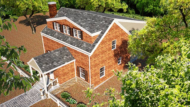 Exterior rendering of a townhouse in Hartford, Connecticut