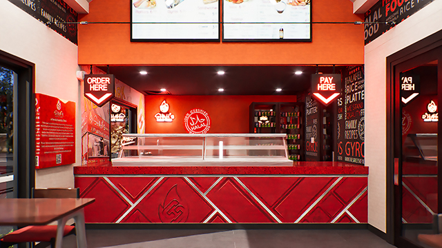 Interior of a Shah's Halal Food in Norwich, Connecticut