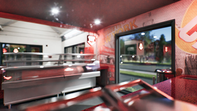 Interior of a Shah's Halal Food in Norwich, Connecticut