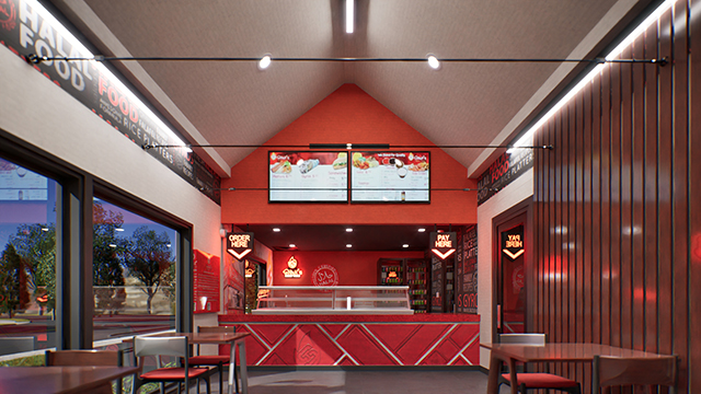 Interior of a Shah's Halal Food in Norwich, Connecticut