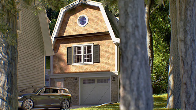 Rendering of a guest house in Waterford, Connecticut