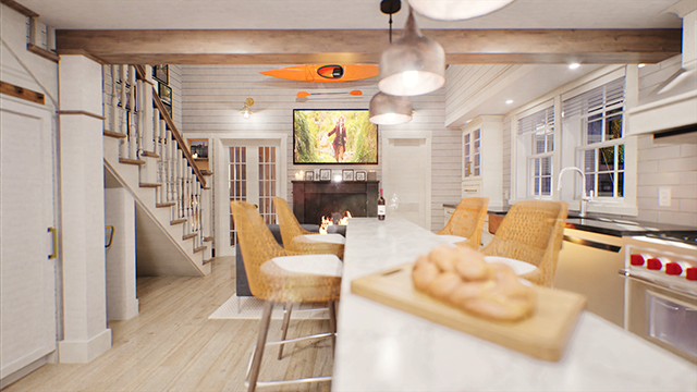 Rendering of a guest house in Waterford, Connecticut